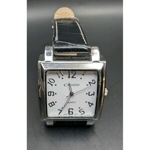 CASTLETON Quartz Black Leather Band Wrist Watch new‎ battery